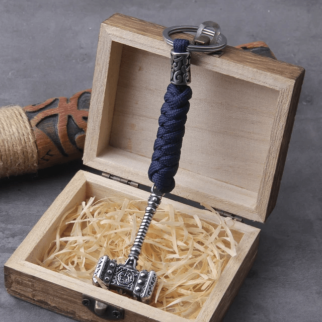 WorldNorse Vikings Thor's Hammer Survival Rope Keychain